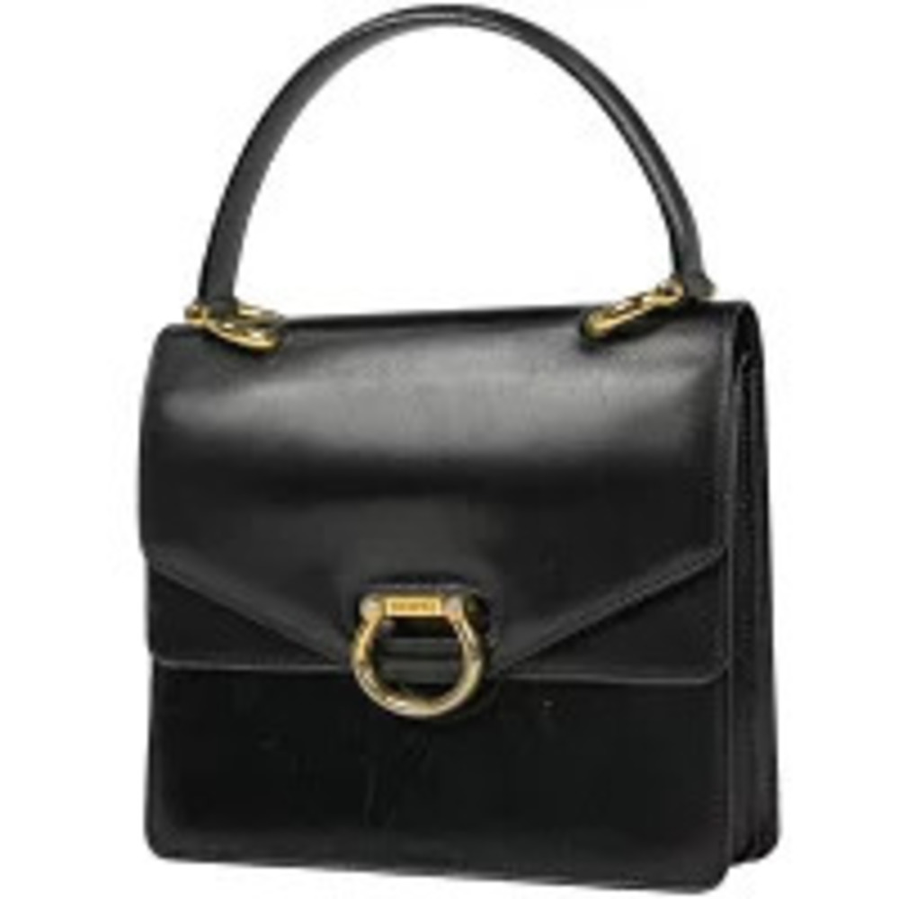 Celine Handbag Double Flap Leather Black